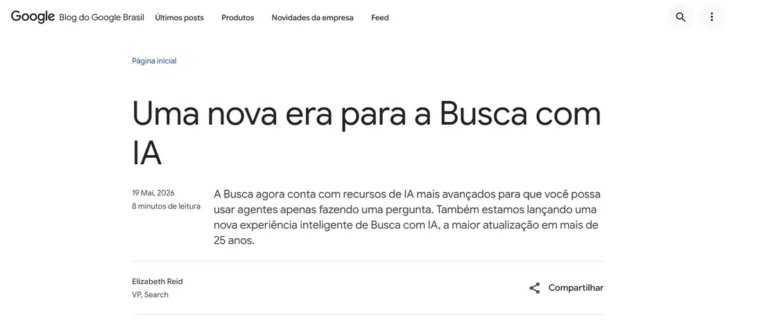 Blog do Google Brasil: Uma nova era para a Busca com IA